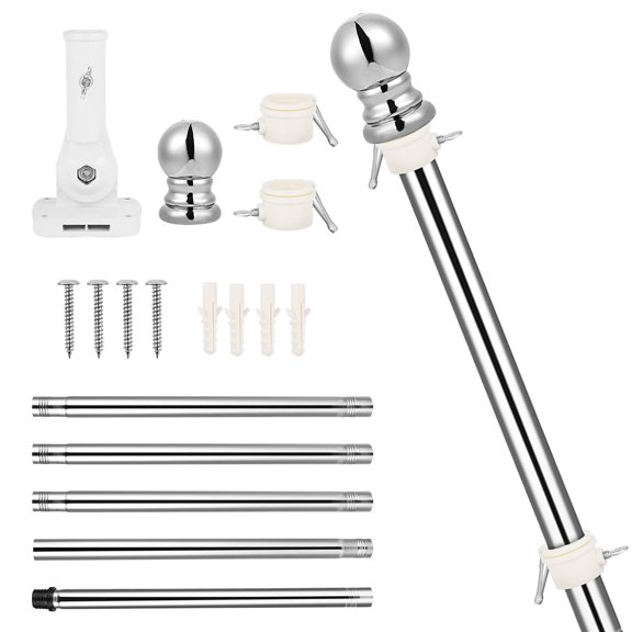 Kuyiluo Flag Pole 1 Set Adjustable Flag Pole Outdoor Flag Pole Mounting Bracket Gaden Yard Flag Holder Porch Flag Pole Kit
