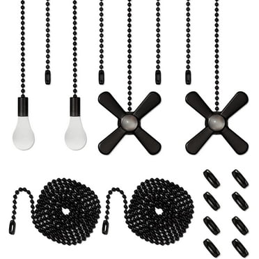 FdcZeyxior Extra Long Ceiling Fan Pull Chain - 10ft Stainless Steel Bead Chain With 20 Connectors