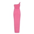 thumbnail image 5 of Eyelet Dresses for Women 2025 One Shoulder Twist Front Split Midi Dress Fashion Summer Bodycon Sexy Dress (2XL, Hot Pink), 5 of 5