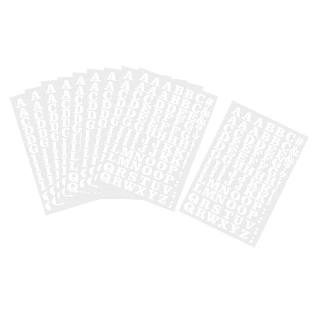 860x Transfer Patches Alphabet Flocking Washable Letters and Punction Adhesive 27x18.5cm White