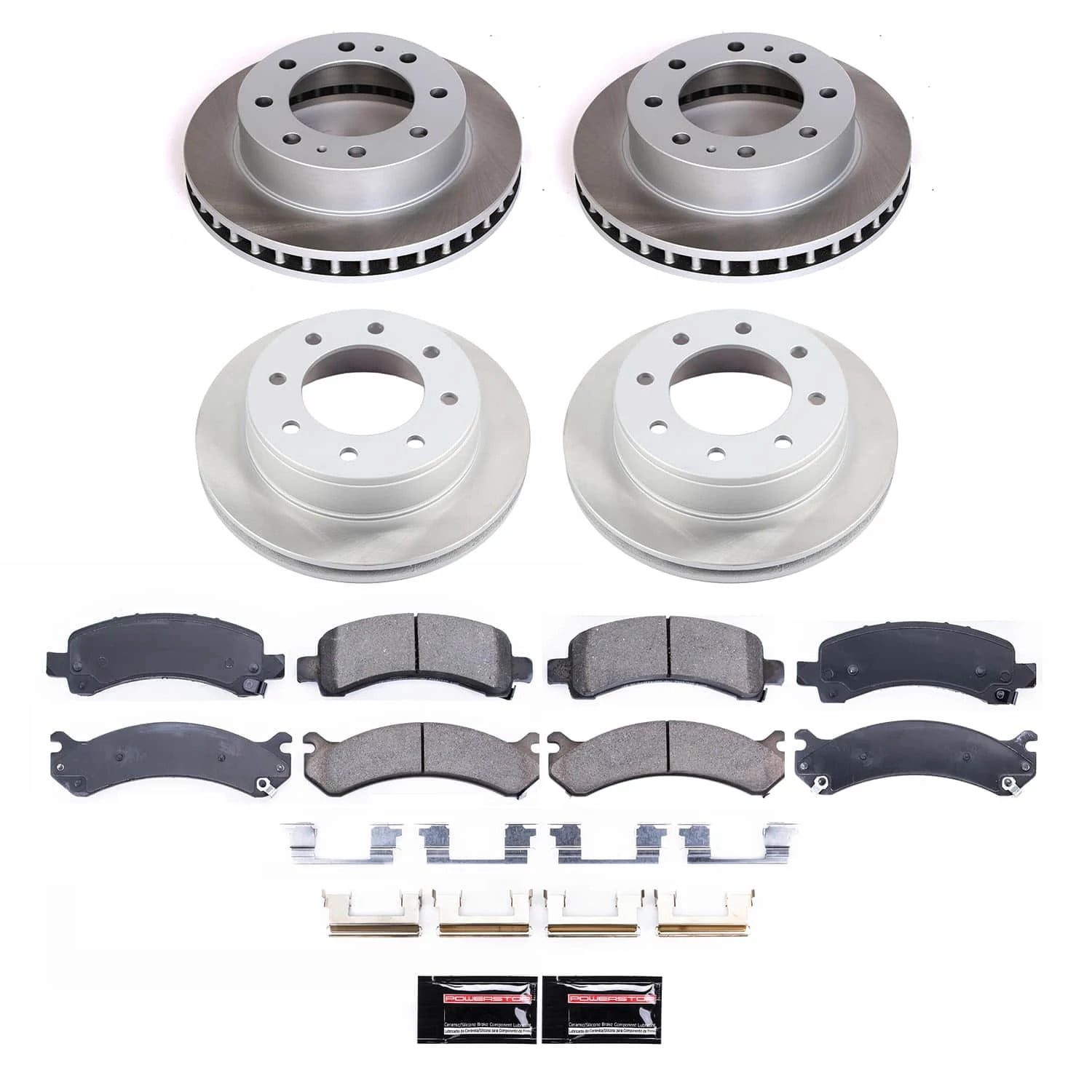 PowerStop Front and Rear Semi-Coated Rotor and Low-Dust Ceramic Brake Pad Kit SC2025