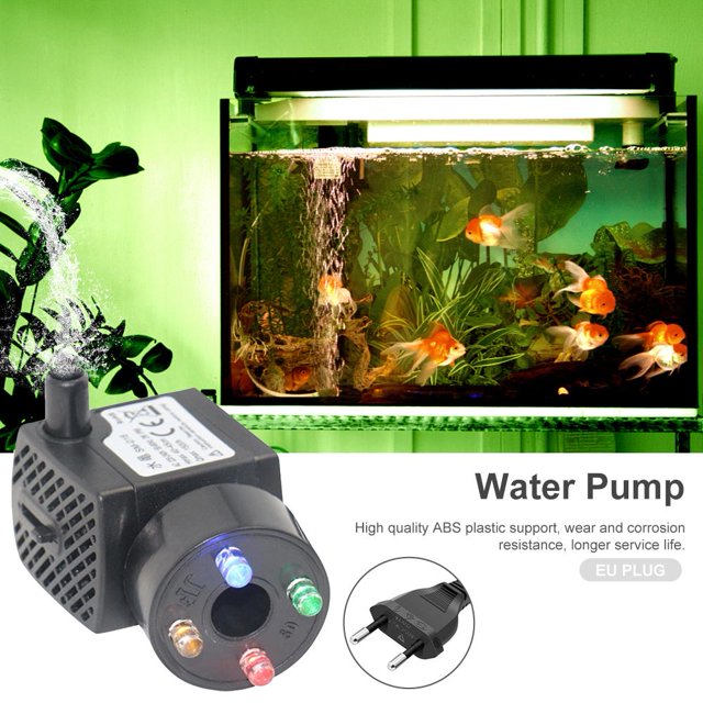 150L/H 2W 4 luces LED bomba sumergible para fuente de agua de estanque de paisaje de acuario