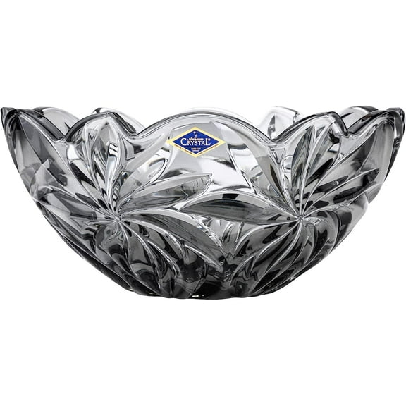 Bohemia Crystal AU52676 11.25" Bowl «FLORA» 28 cm, Decorative Bowl, Fruit Bowl, Centerpiece, Gre