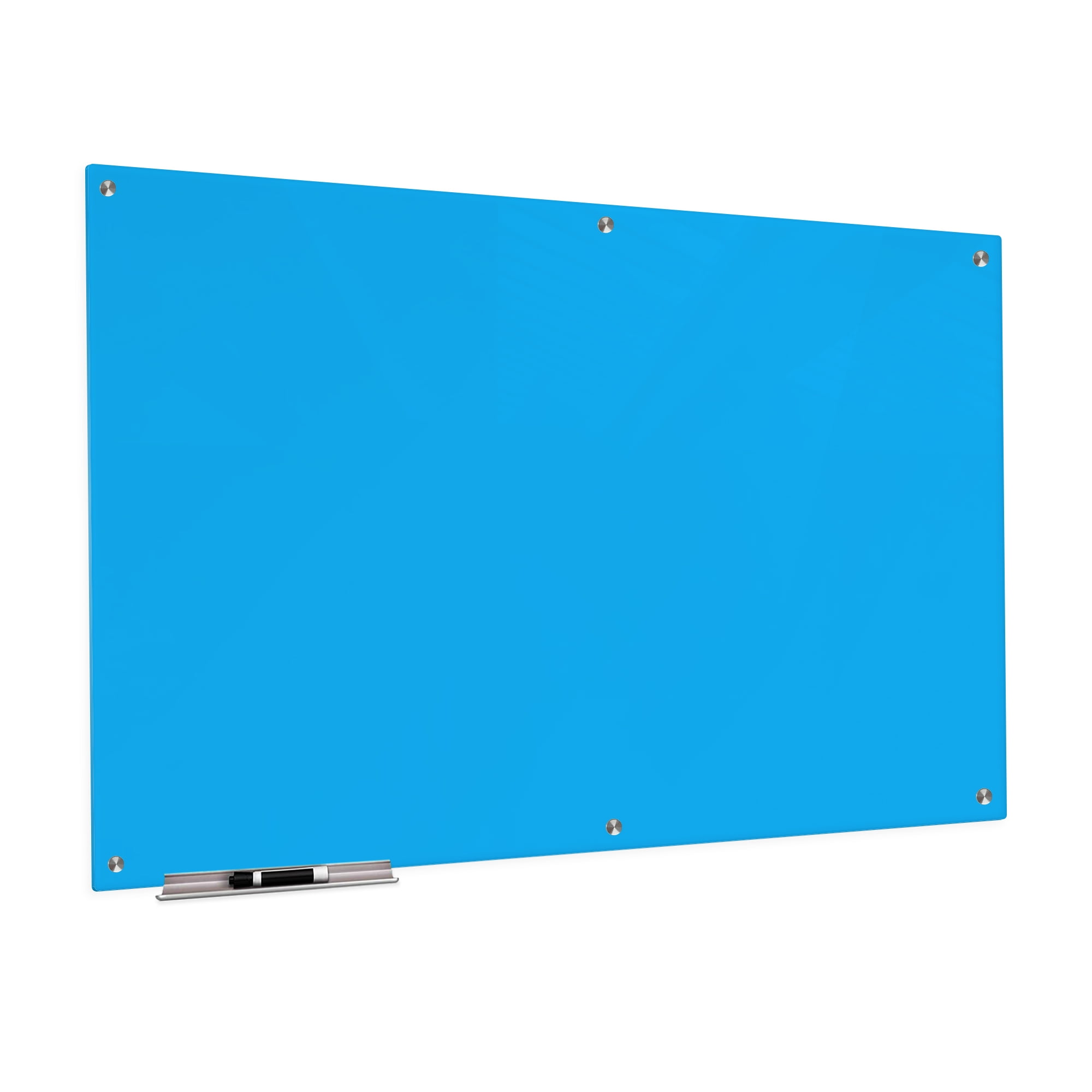 Large Blue Glass Magnetic Dry Erase Board 72" x 48"