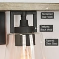 thumbnail image 2 of Kira Home Barrett 33" 4-Light Farmhouse / Bathroom Light + Funnel Glass Shades, Reclaimed Oak wood + Textured Black, 2 of 7