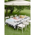 thumbnail image 3 of Outdoor Tablecloth with Umbrella Hole and Zipper, Happy Easter Rectangle Table Cloth 54x80 Inch Waterproof Tablecloth, Cute Lovely Colorful Rabbits Black White Plaid Picnic Table Cover for Patio, 3 of 7