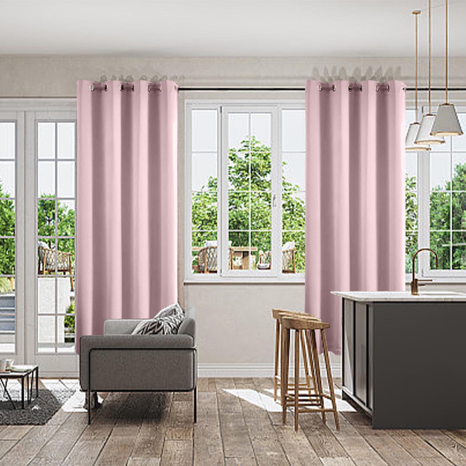 Lot De 2 Cantonnières Transparentes Douces Pour Fenêtres - Rideaux Triangulaires à Perles Rose