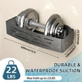 thumbnail image 5 of Furniware 1-Shelf Space Aluminum Wall Mount Bathroom Shower Caddy with Towel Rack, Gray, 5 of 7