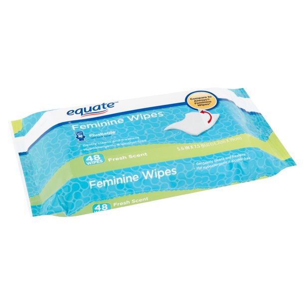 Equate Fresh Scent Feminine Wipes, 48 count