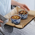 thumbnail image 4 of Maison Neuve 4pc Oven Safe Ramekin Set, 8 oz, Hand-Painted Blue and White Decorative Small Bowls, Ceramic Baking Dishes, Ramekins with Decal Artwork, 4 of 7