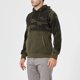 thumbnail image 3 of Hombres Otoño Sudadera Con Capucha Color Bloqueo Cordón Espesar Bolsillo Costilla Cierre De Punto Suelto Casual Manga Larga Jersey Con Capucha Top Verde M, 3 of 6