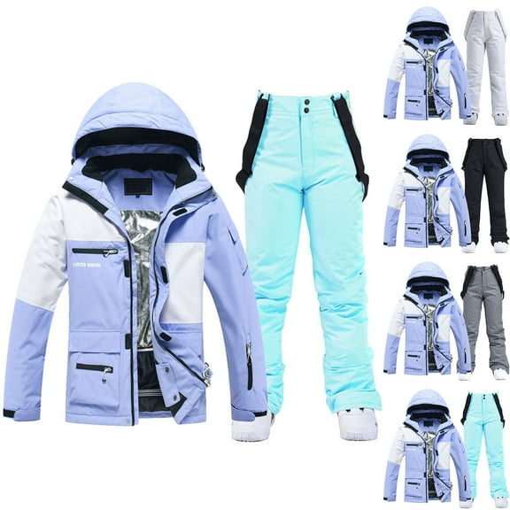 Women's Winter Skisuit Waterproof Windproof Ski Jacket and Pants Insulated Snowsuit Snowboarding Coat
