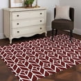 thumbnail image 5 of Geometric Kitchen Runner Rug 2.7x5 Washable Runners for Hallway Non Slip Modern Abstract Lines Texture Red Large Area Rug Indoor Floor Carpet for Bathroom Laundry Entryway Bedroom Living Room, 5 of 7
