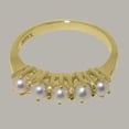 thumbnail image 5 of LBG British Made 14k Yellow Gold Cultured Pearl Ladies Eternity Ring - 33 size options - Size 10, 5 of 7