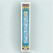 Judaica Kingdom MZEB-68-PEARLS Metal Mezuzahs - Enameled Jeweled Mezuzah With Pearls