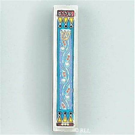 Judaica Kingdom MZEB-68-PEARLS Metal Mezuzahs - Enameled Jeweled Mezuzah With Pearls
