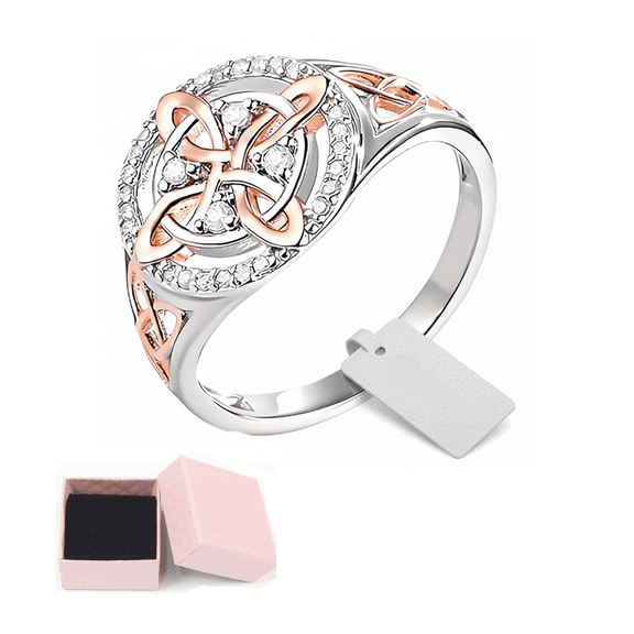 Witches Protection Knot Ring, Protect Your Loved Ones, Witch's Knot Ring with Rose Gold Detail, Spiritual Jewelry Gift for Women, Valentine's Day, Birthday