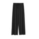 thumbnail image 2 of Pantalones largos de pierna ancha para mujer, informales, con cintura elástica lisa, holgados hasta el tobillo, de seda helada, rectos para primavera y verano, 2 of 5