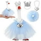 thumbnail image 4 of Mini disfraz de ganso de escritorio de 7 pulgadas con coronas de diamantes de imitación, collar, tutús, llavero magnético de ganso, disfraz de princesa para patos, figura de escritorio, llavero, ropa, 4 of 7