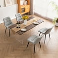thumbnail image 2 of Kidol & Shellder PU Leather Dining Chair Set of 2, Living Dining Chairs, Modern Armless Kitchen Dining Room Chairs, Upholstered Accent Side Chairs with Metal Legs, Gray, 2 of 7
