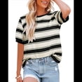thumbnail image 2 of Camisetas de Corta con Bloques de Color A Rayas Negras XXL, 2 of 7