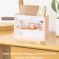 thumbnail image 5 of Desktop Calendar 2024 Desk Organizer Pen Holder 2024 Desk Calendar Pencil Holder Makeup Brush Holder Stationery Storage Box with Calendar for Desk Office Desk Accessory - style 2;, 5 of 5