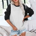 thumbnail image 3 of MeetoTime Chandail en Molleton pour Femmes Mode Automne Manches Longues Col Rond Ample avec Poche, 3 of 5