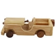 thumbnail image 2 of Benzara Handcrafted Open Jeep Wooden Toy for Kids, Brown, 2 of 4