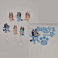 thumbnail image 4 of Blue Dog Cake Topper Set – 7-Piece Acrylic Birthday Decorations for Kids, Bluey Cake Toppers, 4 of 4