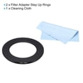 thumbnail image 3 of Uxcell 72mm-49mm Metal Step Down Ring with Cleaning Cloth, 2 Pack Camera Lens Filter Aluminum Adapter Ring, 3 of 6