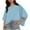 Blue,S, variant on Women's Tops Short Sleeve Crewneck Drop Shoulder Boxy T Shirts Summer Casual Solid Basic Tees, Cotton T Shirts Boxy Crewneck Loose Fit Short Sleeve Tee Summer Clothes