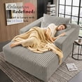 thumbnail image 6 of SEENYOO 75" Chaise Lounge Chair Indoor, Gray Corduroy Cloud Sofa Bed, Oversized Boneless Sleeper Chair for Living Room, No Assembly, 6 of 6