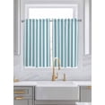 thumbnail image 2 of Tier Curtains 45 Inches Long, Aqua Striped Window Treatment Curtain Drapes, Modern Farmhouse Blue White Stripes Window Half Privacy Curtains for Bedroom Bathroom, 42"x45", 2 Panels, 2 of 7