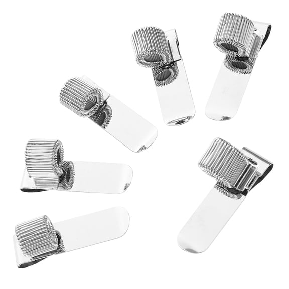 Worgeous  6 Pcs Ballpoint Pen Pressure Springs Clips for Notebook Silver