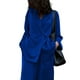 thumbnail image 3 of Traje de 2 piezas Txlixc para mujeres Cuello de solapa Manga larga Chaqueta de doble fila Pantalones de piernas anchas, 3 of 9