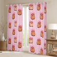thumbnail image 2 of Erosebridal Animal Capybara With Bow Blackout Curtains Set of 2 (52x84 Each) For Boys Girls,Dreamy Ribbon Bowknot Window Curtains For Kids,Breathable Home Decor, 2 of 6