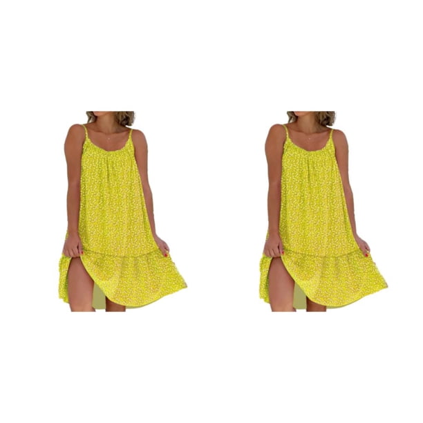 Vestido bohemio Minnieouse Largo Vintage Amarillo XL