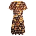 thumbnail image 5 of Honeycomb Print Women's Dress Short Sleeve Summer Sundress Summer Women Clothes, 5 of 7