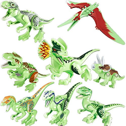 4X Jurassic World Park Dinosaur Mini figures 4X Warriors Building Blocks Toys 