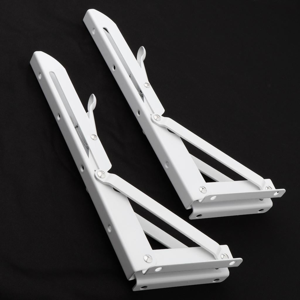 WLPZXP 2 Pieces Folding Shelf Brackets K Type Spring Steel Brackets Shelf Hardware 10inch