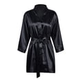 thumbnail image 6 of VSNOW Women's Plus Size Silk Satin Robe Kimono Bridesmaid Nightgown Sleepwear Lingerie, 6 of 8