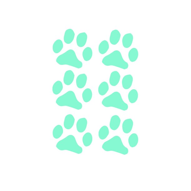 nicexmas 6pcs paw print night luminous stickers glow in the dark wall decals removable pawprint stickers 8 5x8 5cm walmart com