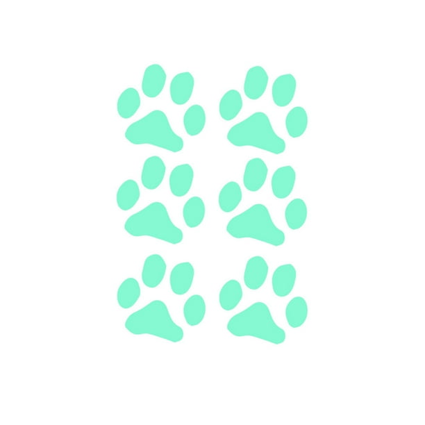nicexmas 6pcs paw print night luminous stickers glow in the dark wall decals removable pawprint stickers 8 5x8 5cm walmart com
