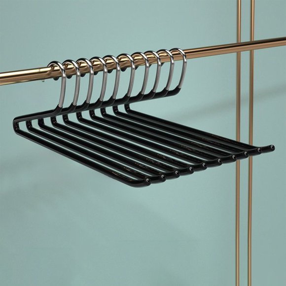 Leutsin Back To School Supplies Sale!Pants Hangers for Women and Men,Jean Hangers for Closet,Open Ended Trouser Hangers,Rubber Coated Hangers Non Slip,Metal Clothes Hangers for Pants