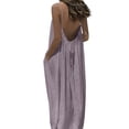 thumbnail image 6 of Hduncf Backless Cami Dresses for Women Cami Lounge Dress Backless Solid Color Sleeveless House Dress Long Sundress with Back Tie Purple XXL, 6 of 9