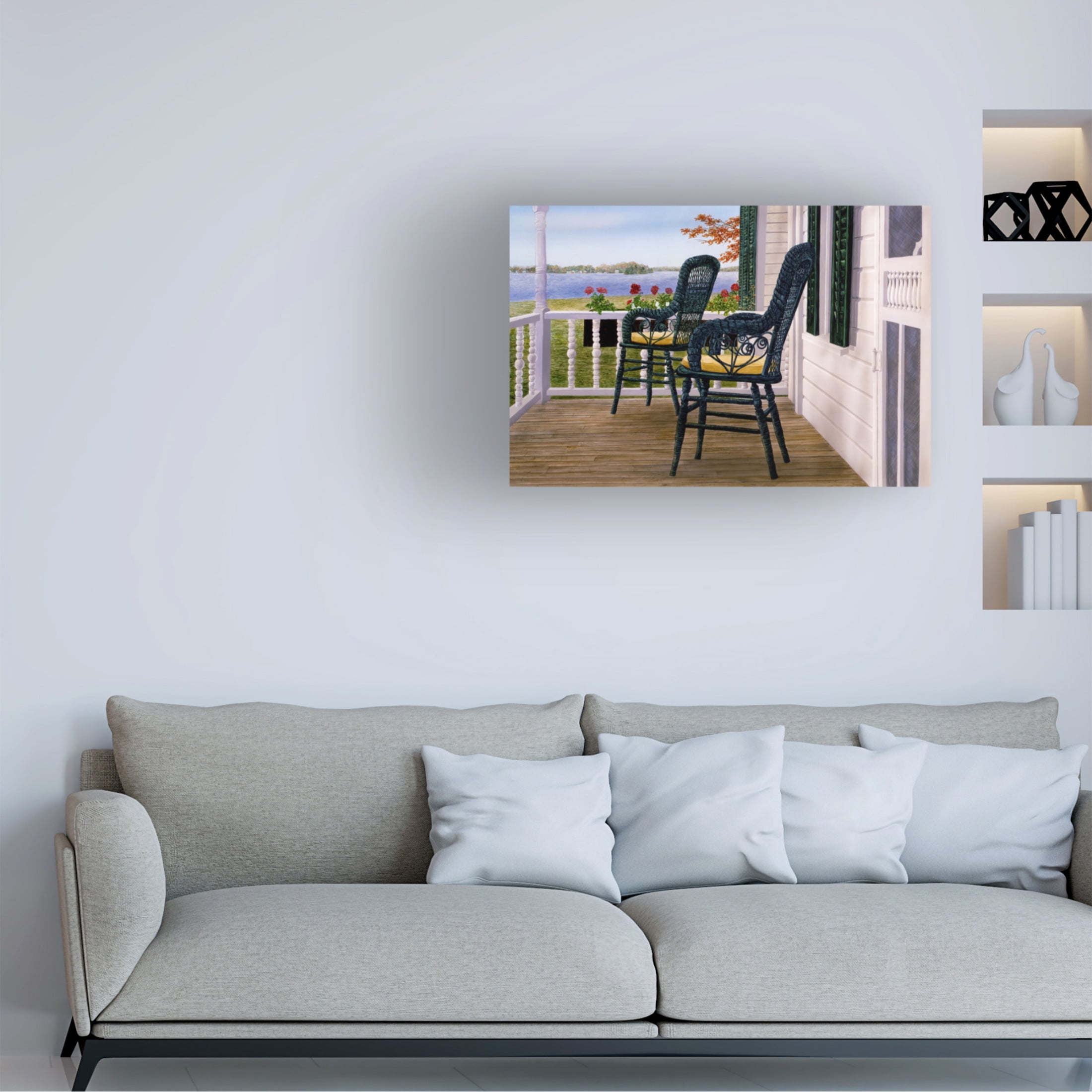 Canvas Wall Art - John Morrow 'Wicker and Lace (2)' Wall Art for Living Room, Bedroom, or Office Décor by Trademark Fine Art - 24 x 16 Inches