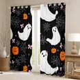 thumbnail image 2 of jejeloiu Funny Ghost Blackout Curtains,Orange Pumpkin Lantern Curtains Pack of 2 (38x45 Each),Happy Halloween White Spider Webs Window Curtains For Boys,Breathable Home Decor, 2 of 6
