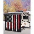 thumbnail image 5 of 4th of July RV Awning Sun Shade Screen 9'X7' Patriotic American Flag Mesh Sunscreen Black White Blue Stars Stripe Awning Shade Screen with Zipper UV Blocker Completed Kits for RV Motorhome Camper, 5 of 7
