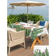 thumbnail image 5 of Outdoor Tablecloth with Umbrella Hole for Patio/Picnic/Party/Camping, Green Cactus Tropical Waterproof Table Cloth Rectangle Table Cover Washable, Grey Wooden Summer (60"x 120"), 5 of 8