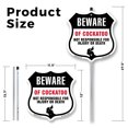thumbnail image 2 of Beware Of Cockatoo Not Responsible For Injury Or Death 12 inch X 12 inch Shield Shaped Commercial Grade Plastic Sign with Aluminum Mounting Stake Weather Resistant Made in the USA, 2 of 8